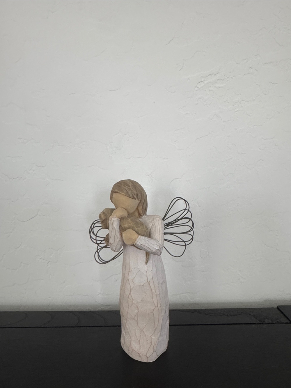 Handcrafted Angel Figurine in Cream and Brown - Home Art